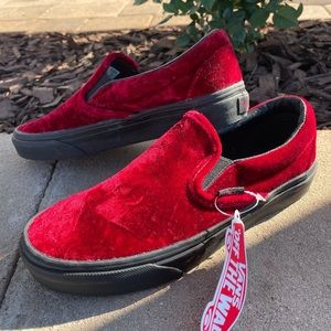 VANS Velvet Slip-ons Oxblood (size 5.5)
